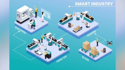 創意2.5D立體插畫 科技信息科研工作場景的AI矢量圖素材模板與應用服務